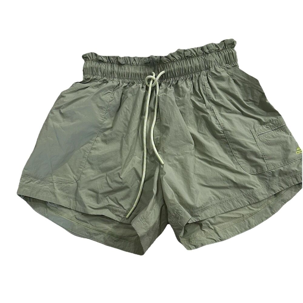 Adidas Women’s Green Utility Shorts Athletic Sports Drawstring 3.5" Inseam S NWT
